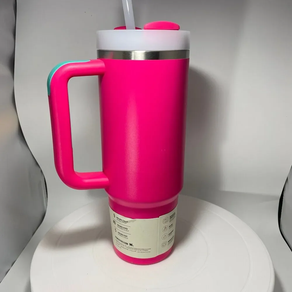 Stanley Quencher H2.0 FlowState 30oz Tumbler Passion Pink Handle Cup New - Picture 5 of 9